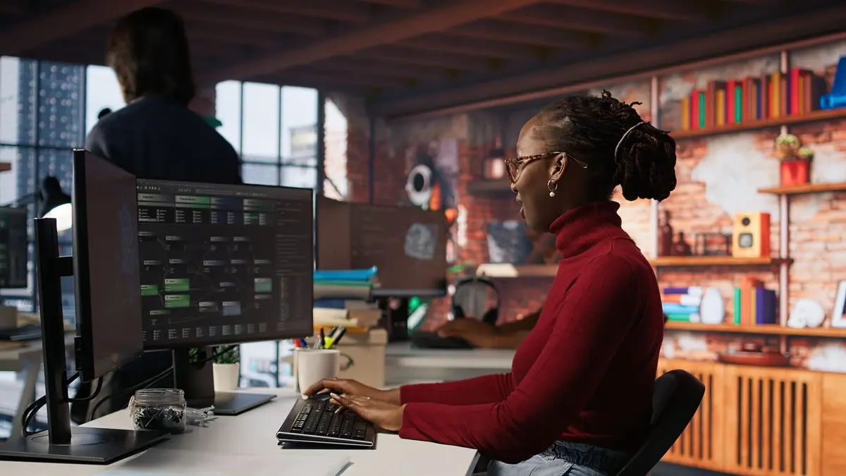 Lady working on her computer